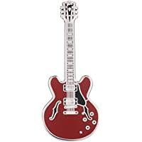 Geepins Esmalte Pin en forma de Guitarra | Precioso Broche Gibson 335 | 52 mm | Úselo en una Mochila- Camisa- Chaqueta…